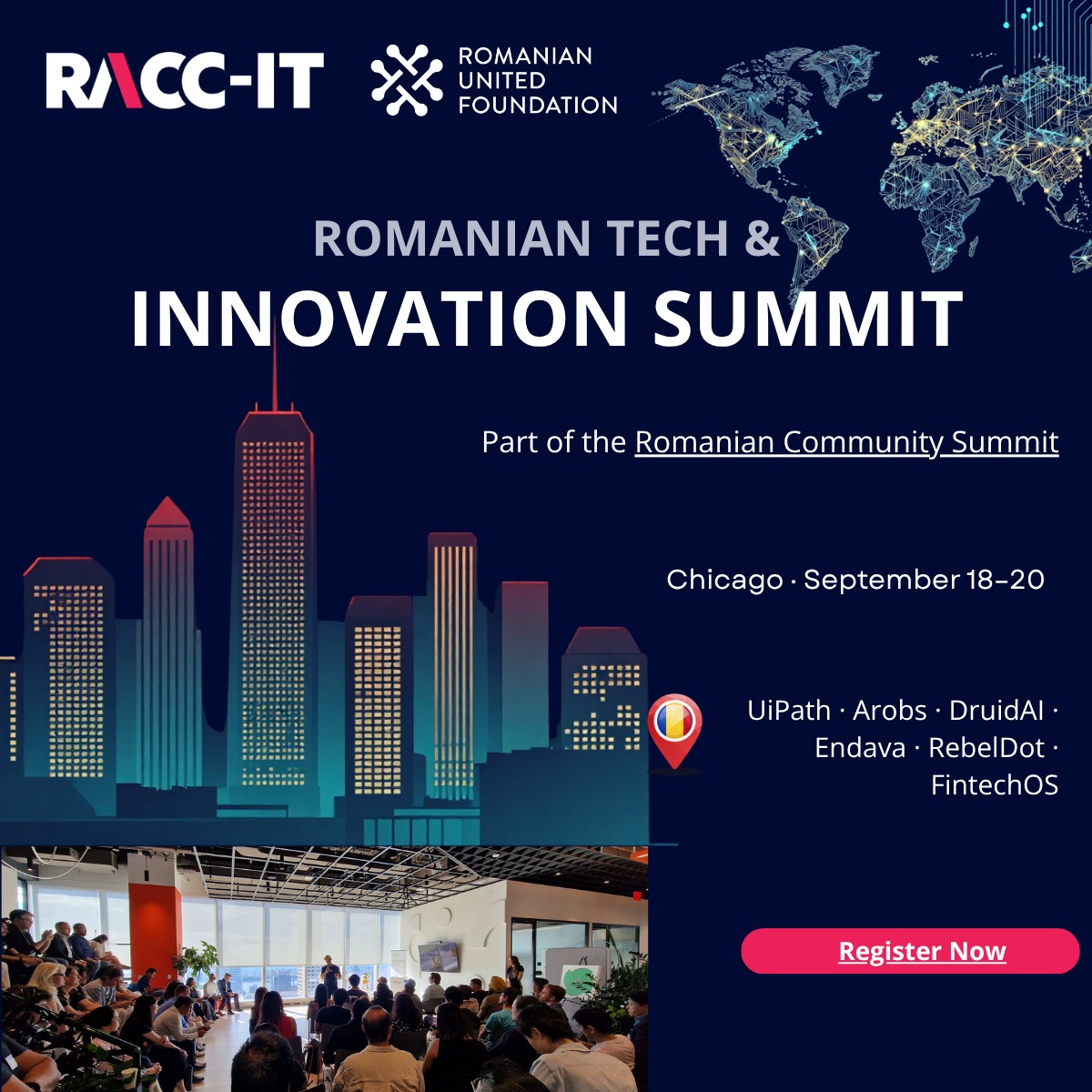 Romanian Tech & Innovation Summit - Chicago, September 18 to 20, part of the Romanian Community Summit