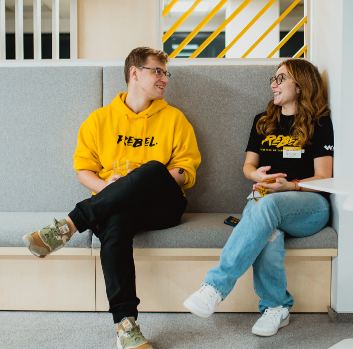 RebelDot team members at the company headquarters in Cluj-Napoca